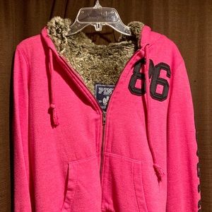PINK hoodie fur lined